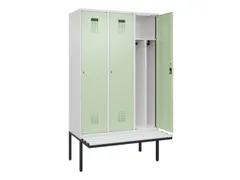 locker met bank,voor scheiding van kleding,HxBxD 2120x1200x815mm,3vak