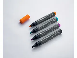 Whiteboardstift Sigel 2-3mm rond assorti zwart/cyan/magenta/oranje - 4