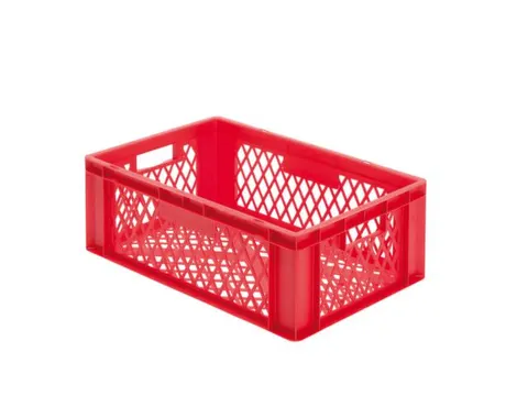 Euronorm-stapelbak 40l 210x600x400mm Wanden/bodem Opengewerkt Rood