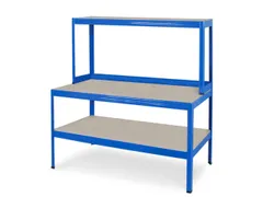 montagetafel,HxBxD 900x1500x600mm,blad hout,4voeten RAL5010