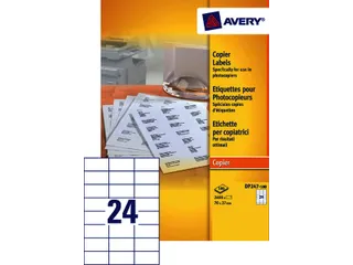Etiket Avery DP247-100 70x37mm wit 2400stuks - 2
