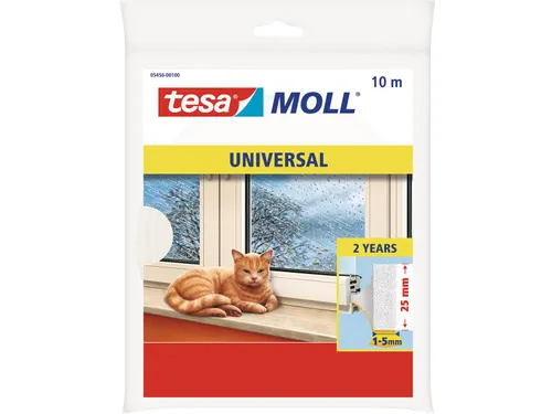 Moll Universal tochtstrip 10 m x 25 mm wit