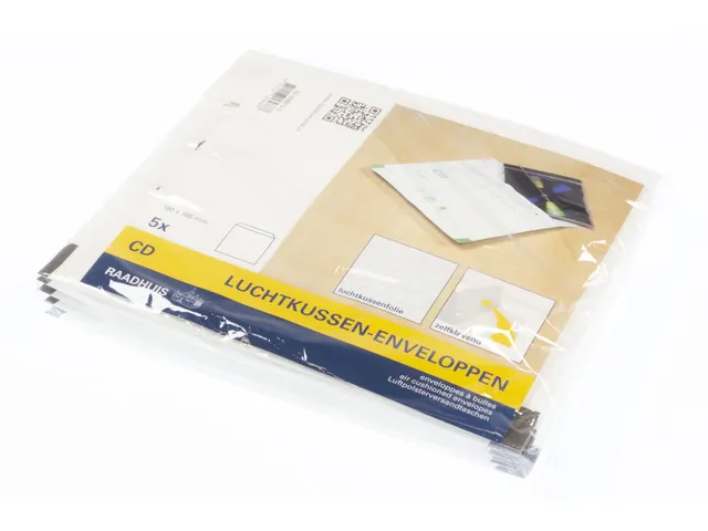 Luchtkussenenvelop Raadhuis 180x165mm CD wit plakstrip krimp a 5 stuks