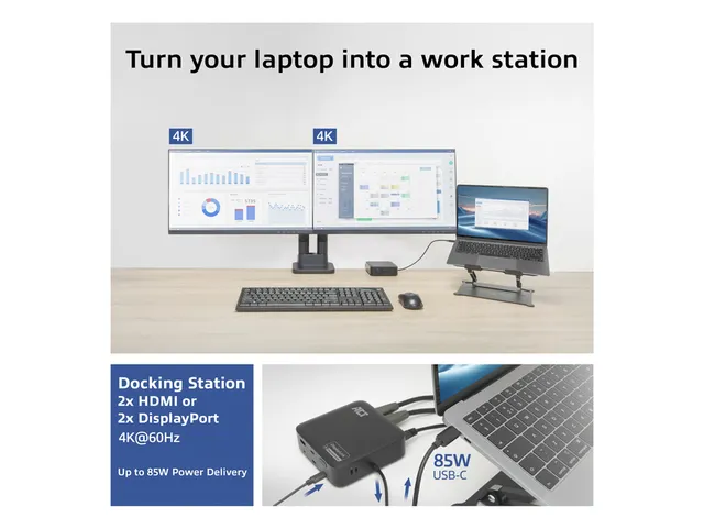 Dockingstation ACT USB-C Dual Monitor met Power Delivery