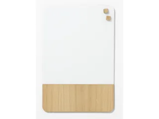 Glasmagneetbord Naga 40x60cm wit/eiken afgeronde hoeken - 2