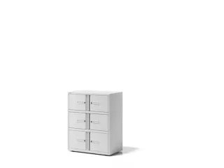 lockerkast,HxBxD 1000x800x470mm,1x6vakken,cil.-slot,sokkel - 1