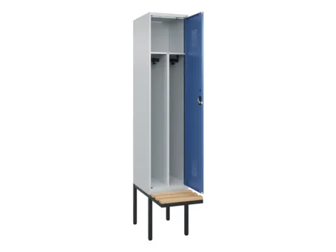 locker met bank,voor scheiding van kleding,HxBxD 2120x400x815mm,1vak