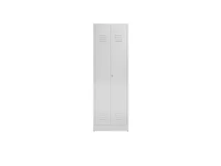 Lockerkast 1800x590x500mm 2 vakken, klinksluiting, RAL9003 - 2