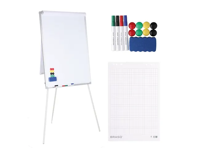 BRASQ Flipover Basic 70x100cm Magnetisch Aluminum met accessoires