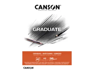 Schetspapier Canson Graduate Sketch 40vel 96gr A5 natuurlijk wit - 1