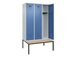 locker met bank,HxBxD 2120x1200x815mm,3vak,vak B 400mm,cilinderslot