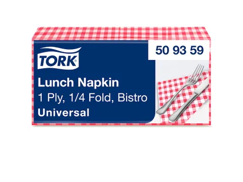 Servetten Tork 509359 1-laags 32x32cm rood 400st. 1/4 vouw