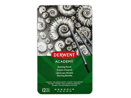 Potlood Derwent Academy 6B5H assorti hardheden blik à 12 stuks