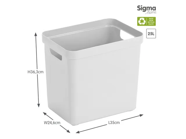 Sigma Home opbergbox 25L wit - 35x24,6x36,3cm