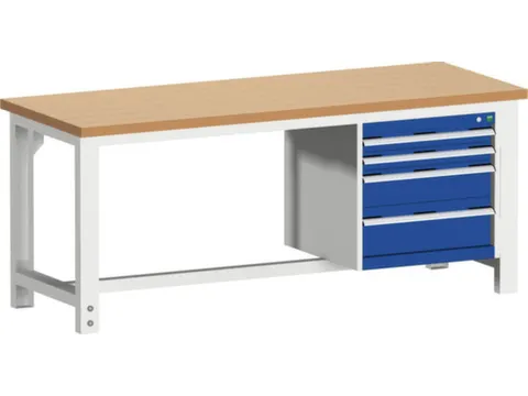 werkbank,HxBxD 740-1140x2000x750mm,beukenblad,draagverm. 1500kg