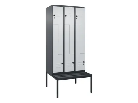 Z-garderobekast,HxBxD 2120x900x815mm,6vak,vak B 300mm,draaigrendel