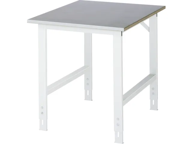 werkbank,HxBxD 760-1080x750x1000mm,houtblad,m. zinklaag