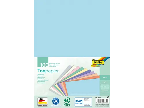 Knutselpapier Folia A4 100vel 10 pastelkleuren