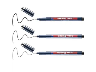 Fineliner edding 1800 zwart assorti set - 6