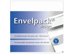 Dubbele kaart Papyrus Envelpack Design vierkant 130x130mm wit 894466