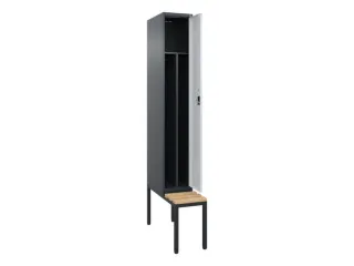 locker met bank,voor scheiding van kleding,HxBxD 2120x300x815mm,1vak - 1