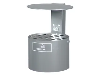 Asbak 4 liter HxØ 250x200mm Wandmontage Rond Overkapping Antraciet - 1