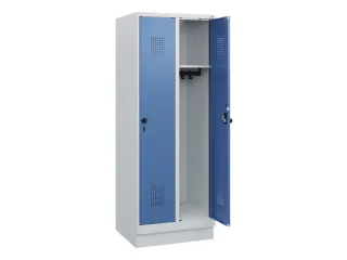 schoollocker,HxBxD 1630x600x500mm,2vak,vak B 300mm,draaigrendel,sokkel - 1