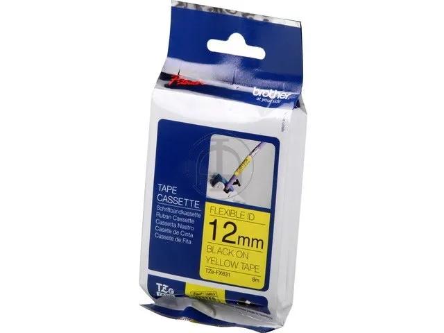 Lettertape Brother Tze-Fx631 12Mm zwart op geel