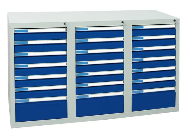 ladekast HxBxD 900x1500x500mm 21laden vergrendeling RAL7035 RAL5010