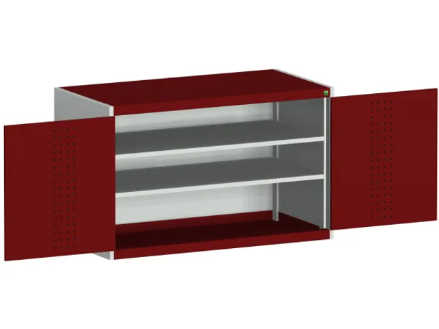kast met geperforeerde platen,HxBxD 800x1300x525mm,2xStalen bodem