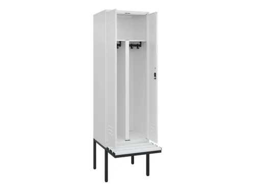 PBM-locker met bank,HxBxD 2120x600x815mm,2vak,vak B 300mm,cil.-slot