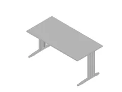 bureau,HxBxD 730x1600x800mm,blad grijs,C-voet aluminium