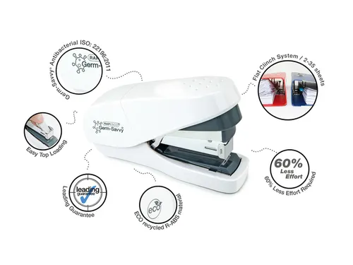 Nietmachine Rapesco Germ-Savvy Less Effort Eco antibacterieel wit