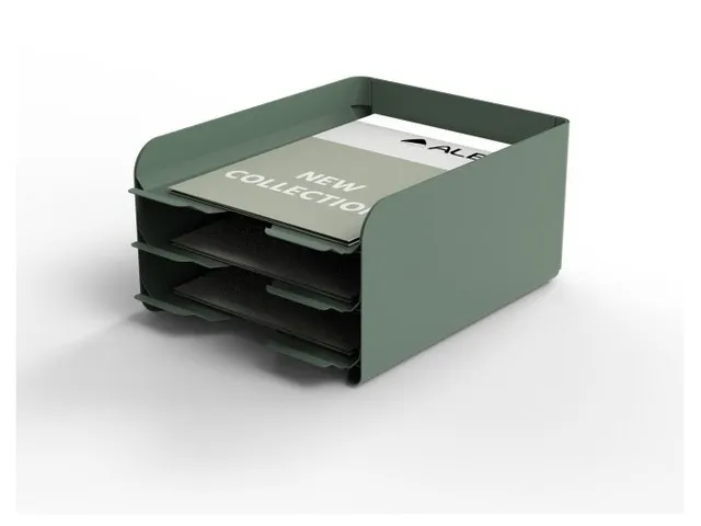ODBLOC metalen brievenbak 3-delig groen