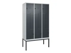 Z-garderobekast,HxBxD 2120x1200x500mm,vak B 200/400mm,draaigrendel