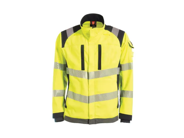 Tranemo 5145 hi-vis softshell, geel/marineblauw, maat XS, per stuk