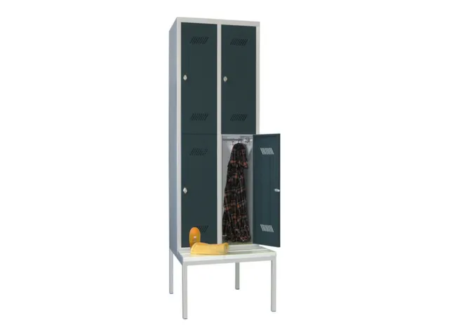 banklocker,dubbeldeks,HxBxD 2150x600x800mm,RAL7035,front RAL7016