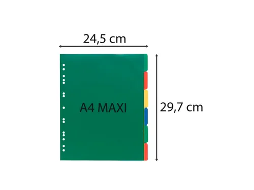 Tabbladen PP soepel A4+ 6 tabs ass