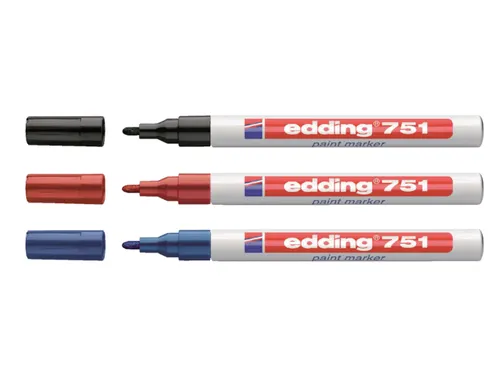 Viltstift edding 751 lakmarker rond zwart 1-2mm
