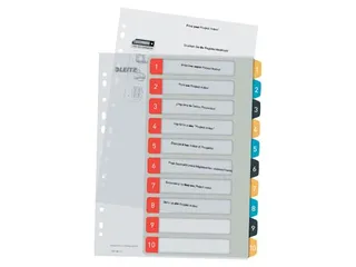 Cosy tabbladenA4 11-gaatsperforatie PP set 1-10 - 2