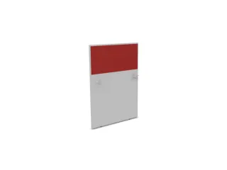 baliepaneel,v. bureau,aanbouw links,B 800mm,MP-lichtgrijs,BN4011-rood - 1