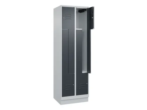 Z-garderobekast,HxBxD 1950x600x500mm,vak B 150/300mm,cil.-slot,sokkel
