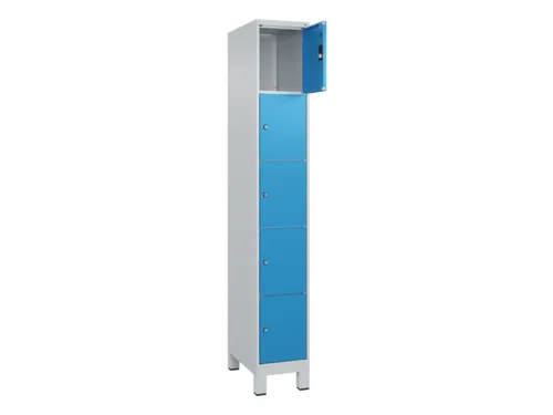lockerkast,HxBxD 1950x300x500mm,1x5vakken,vak B 300mm,cil.-slot,voeten