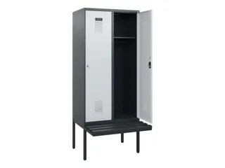 locker met bank,HxBxD 1950x800x815mm,2vak,vak B 400mm,cilinderslot - 1