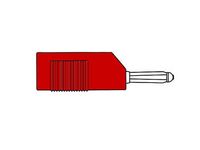 Banaanstekker 4mm male rood met achterinvoer en schroefaansluiting