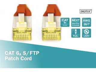 CAT 6A S-FTP patchkabel Cu LSZH AWG 26/7 Lengte 0,5m Rood - 4