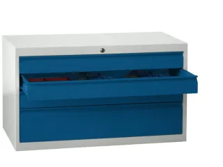 ladekast HxBxD 600x1023x600mm 4laden slot RAL7035 front RAL5010 - 2