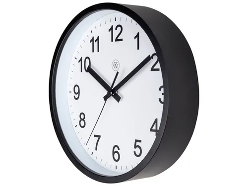 Wandklok nXt Robust dia 25,5cm zwart/wit kunststof