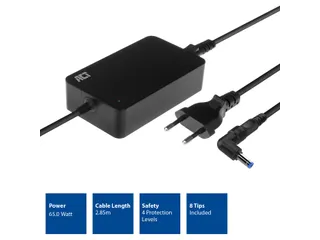 Laptop Oplader ACT Compact universeel 65W - 5