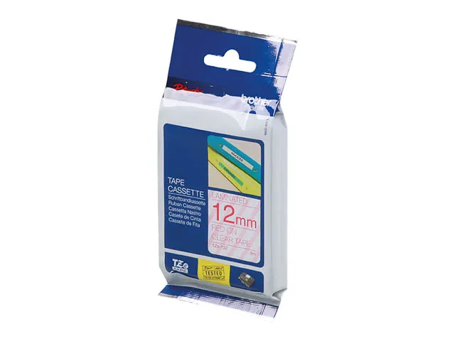 Lettertape Brother Tze-132 12 Mm Transparant/Rood
